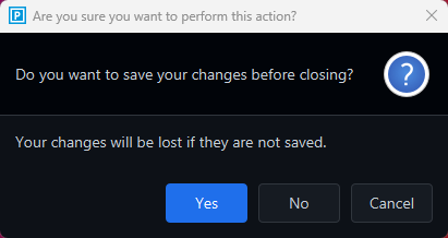 Editor unsaved changes prompt