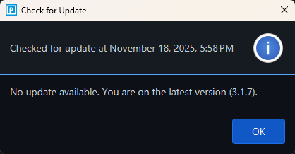 Miscellaneous check for update