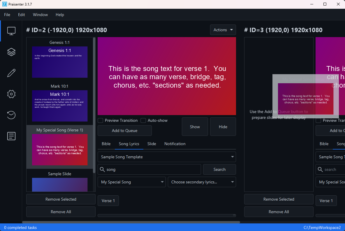 presenting queue move between controllers