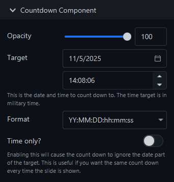 Slides countdown component