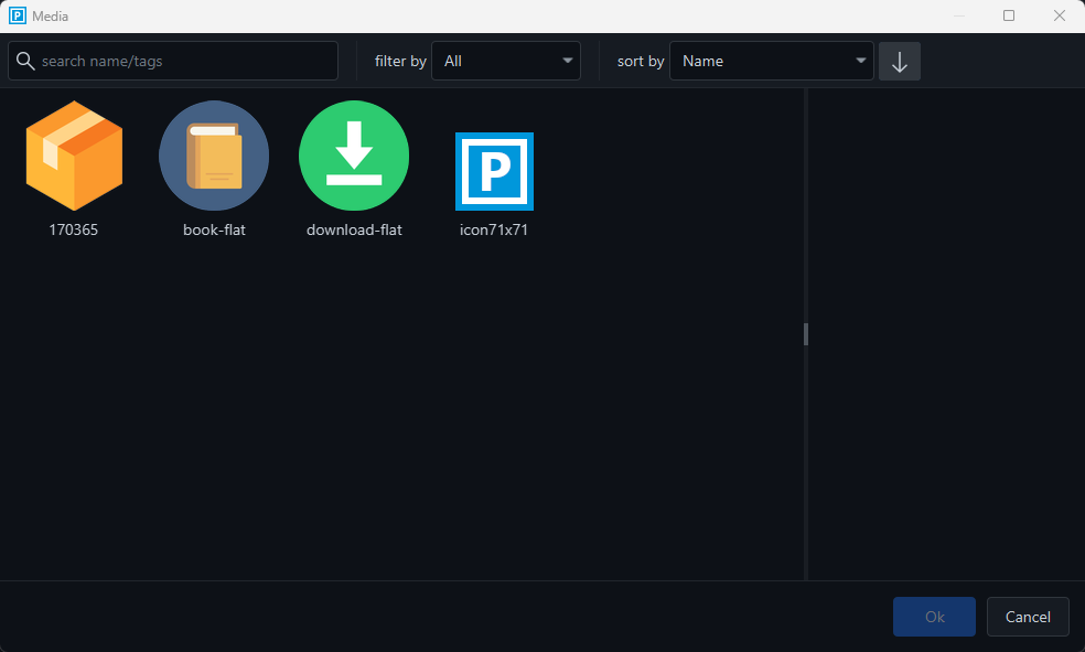 Slides media selection