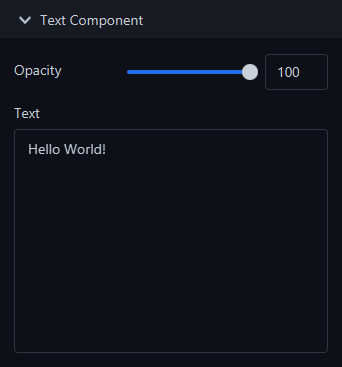 Slides text component